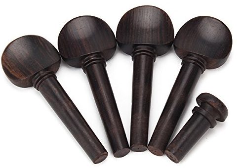 BQLZR Top Model Ebony Wood 4/4 violin Tuning Pegs Endpin Set