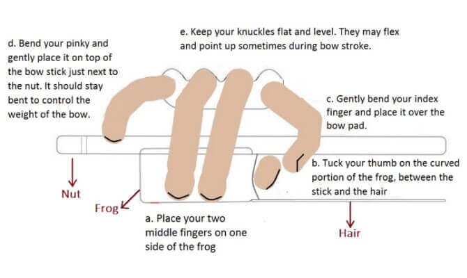 how to hold the violin bow