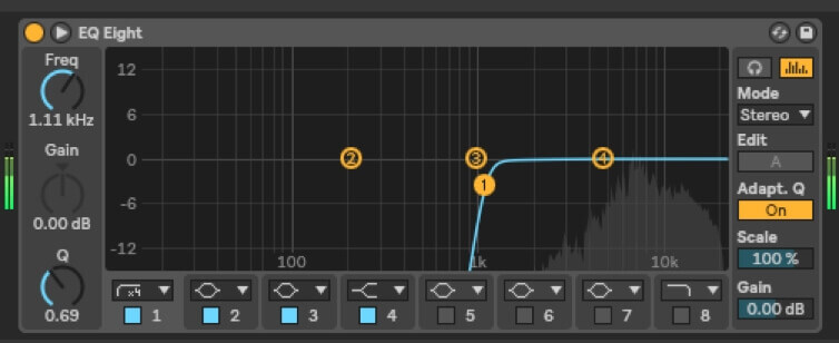 mixing hihat high pass filter